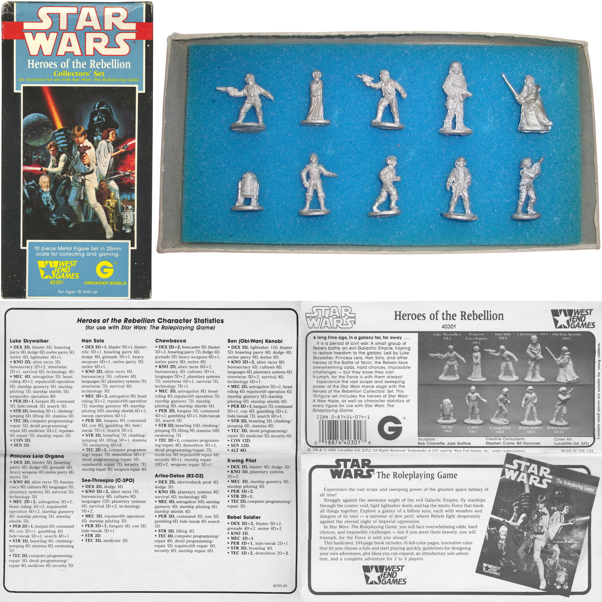 1989 West End Games Star Wars Heroes of The Rebellion 25mm Grenadier RPG 40301 for sale online 
